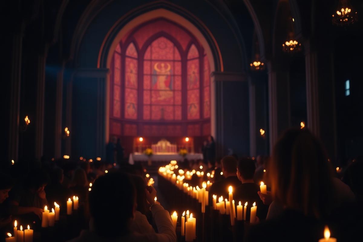 Candlelight prayer vigil in the sanctuary